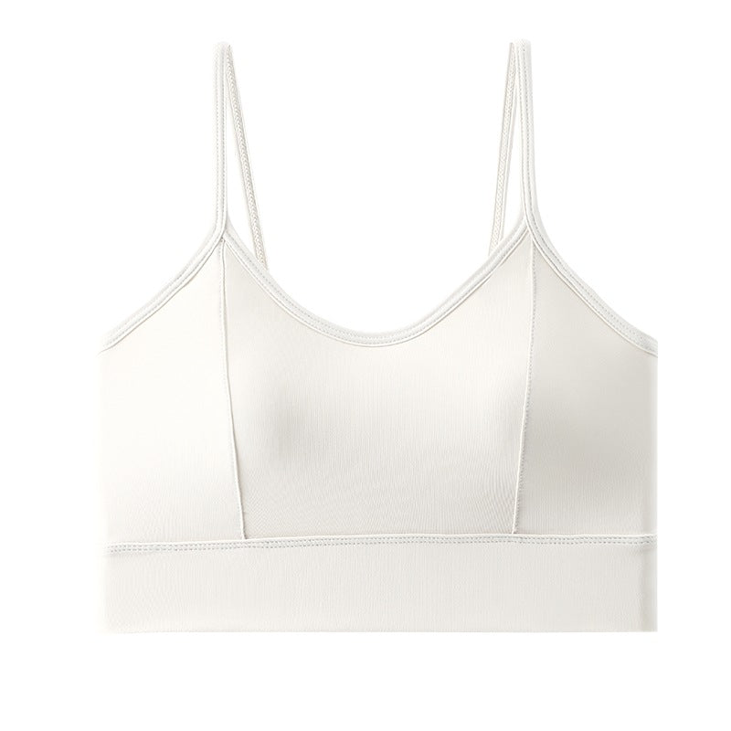 Sujetador de espalda de seda hielo precioso, pechos pequeños que muestran grandes almohadillas gruesas, sujetadores deportivos con tirantes sexys, envolventes de mujer, finos de verano
