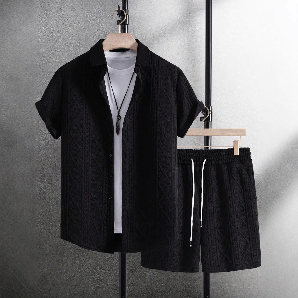 Temu Shein conjunto de camisas casuales de verano para hombre y pantalones cortos de playa de manga corta
