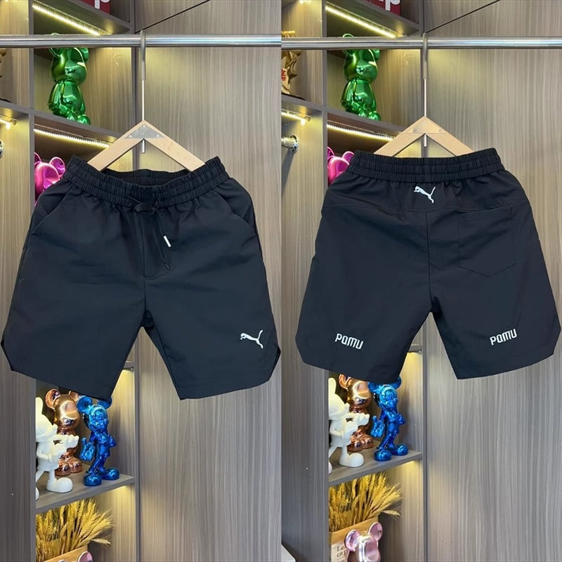 Pantalones cortos de hombre, pantalones finos de malla veraniega, pantalones de seda hiela de secado rápido, pantalones cortos rectos, pantalones de playa de moda transpirables