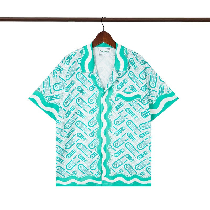 Set de camiseta de manga corta con letras de un partido de fútbol CASA de primavera/verano, jersey holgado y de moda para hombres