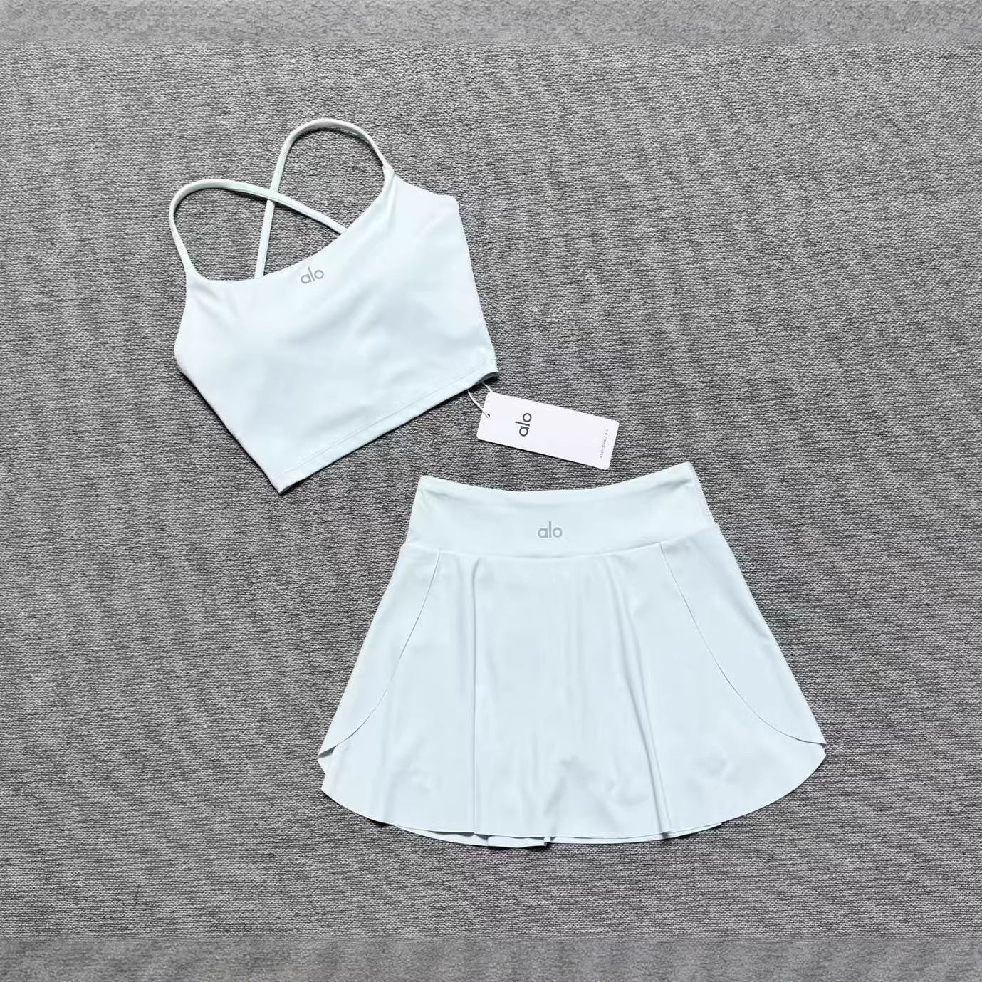 Conjunto de falda de yoga plisada de primavera y verano Alo26 Set de falda de golf para correr fitness conjunto de dos piezas