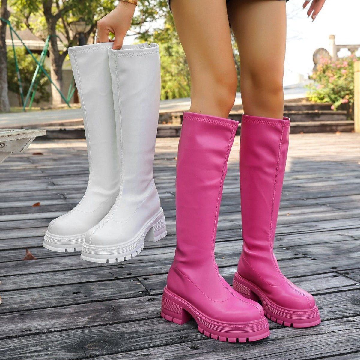 Botas Altas Mujer Estilo Británico | Calzado Premium Invierno