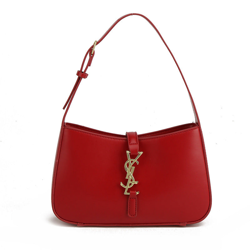 Bolso pequeño de alta gama para mujer, nuevo bolso de cuero suave y moderno en las axilas 2025, bolso baguette elegante para mujer, bolso de un solo hombro