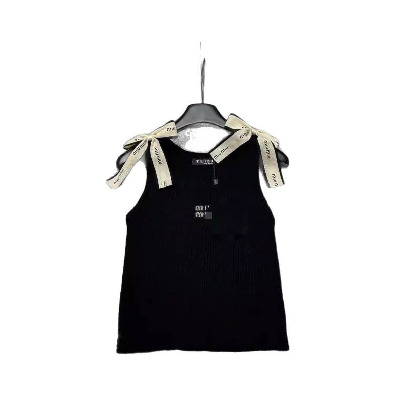 MM24 verano nueva moda con letras de pedrería elegantemente ajustado y cordones con algodón blanco y negro