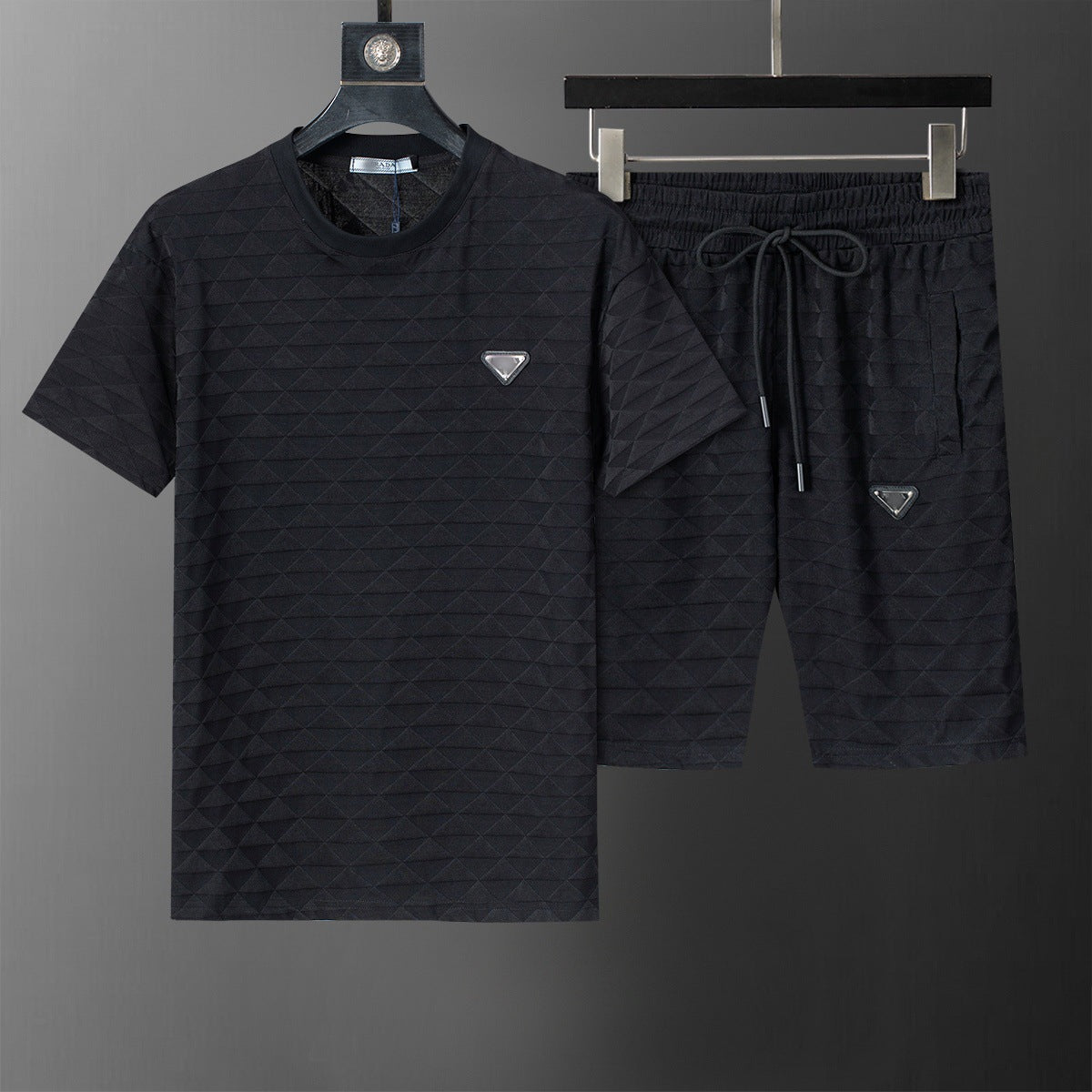 ()25 nuevos pantalones cortos B familia G Jacquard Moda casual Traje de comercio exterior para hombres y mujeres Trajes de primavera para hombre