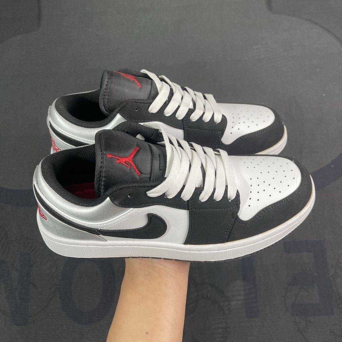 N Unisex Black and White AJ1 Sneakers | With Box
