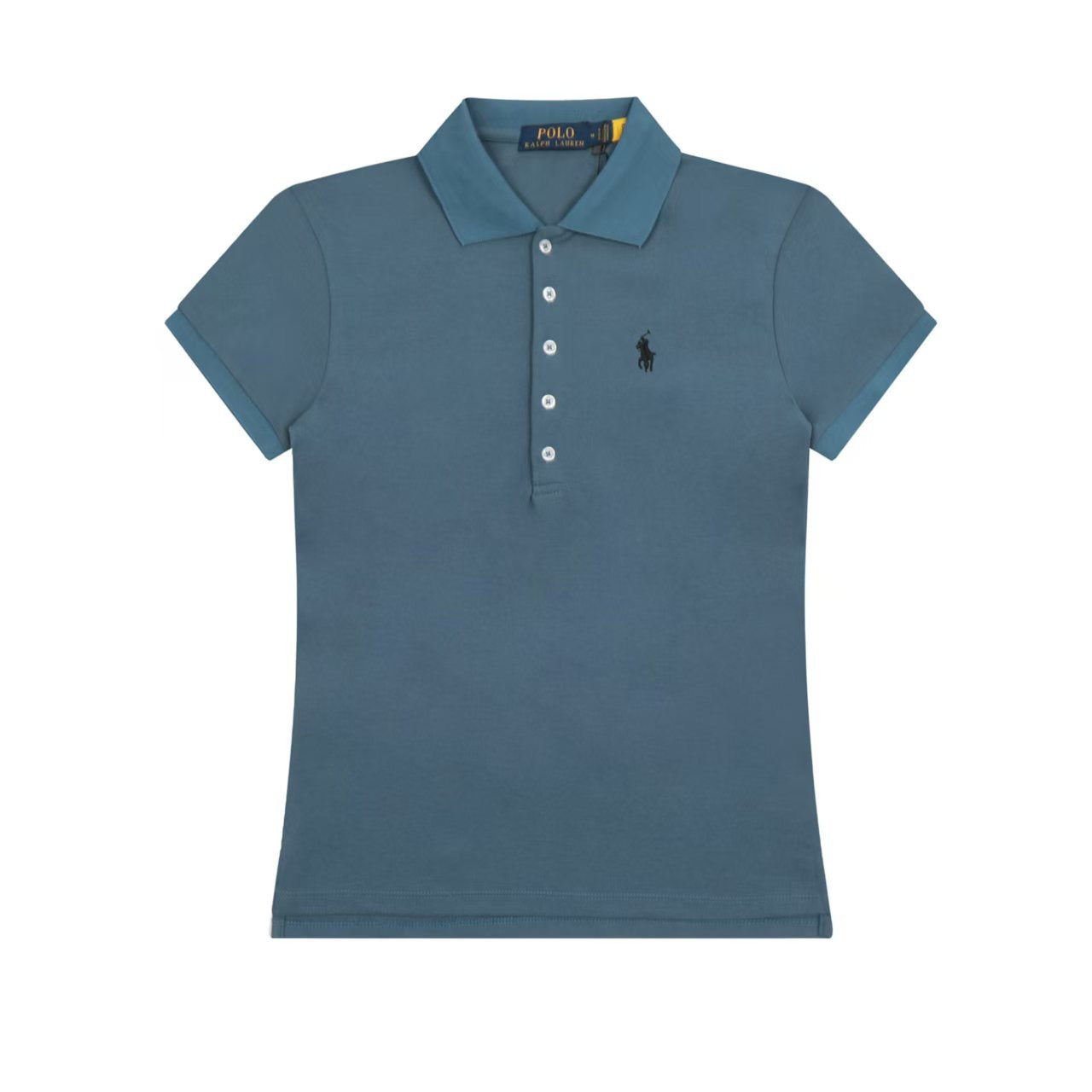 2024 Verano de moda 2024 Nuevo War Horse Camisa Polo Casual Sencilla de Cinco Botones Bordada para Mujer, Manga Corta