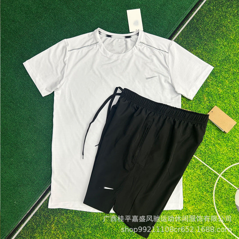Pantalones cortos deportivos transpirables para hombre, deportes tejidos y transpirables, entrenamiento de atletismo para estudiantes, entrenamiento de atletismo, carrera, fitness, traje de secado rápido para hombres
