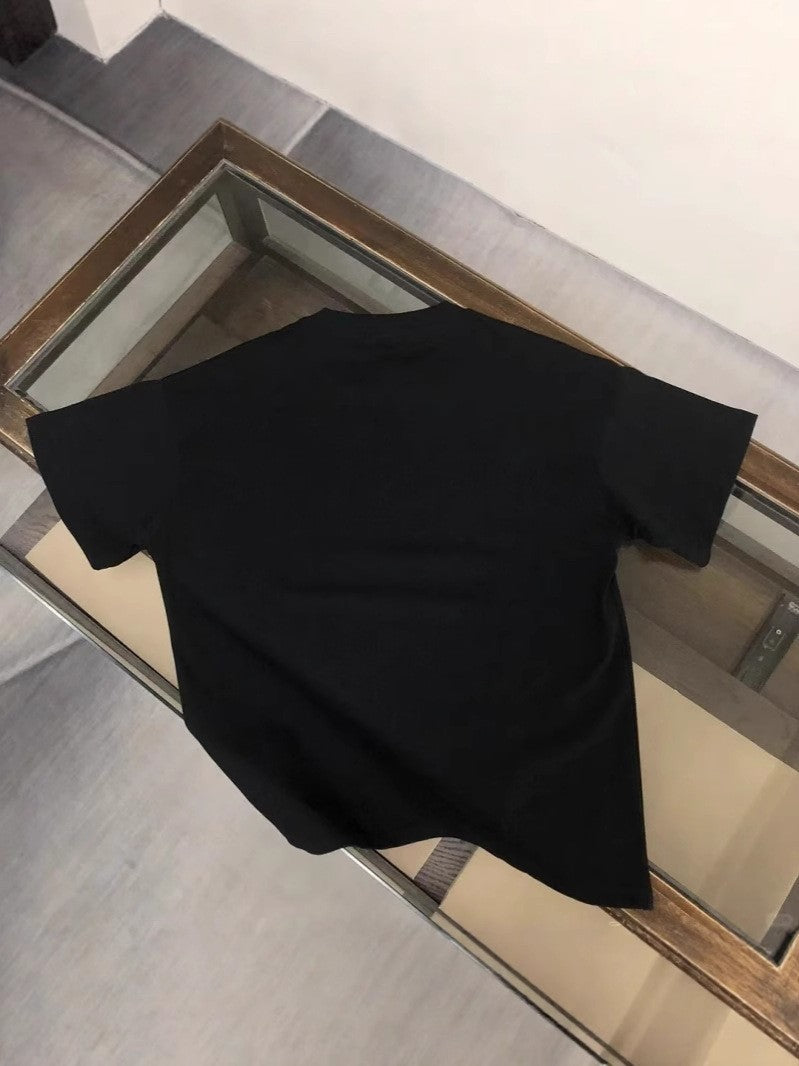 Camisetas europeas de manga corta de alta gama de la marca P, y camisetas casuales de algodón puro de cuello redondo de algodón de hombre y mujer