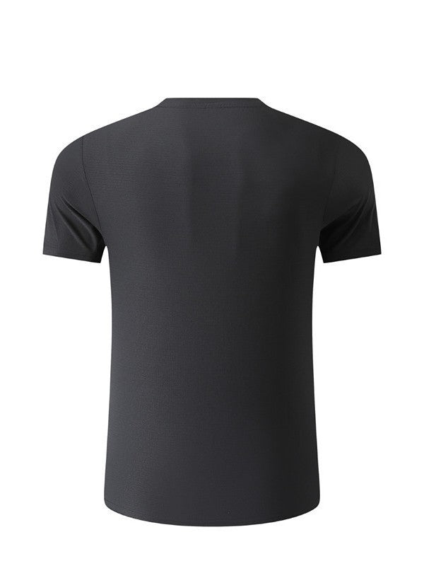 Bestseller de exportación: deportes, entrenamiento casual suelto, camiseta de cuello redondo transpirable de verano, manga corta, ejercicio para correr y secado rápido