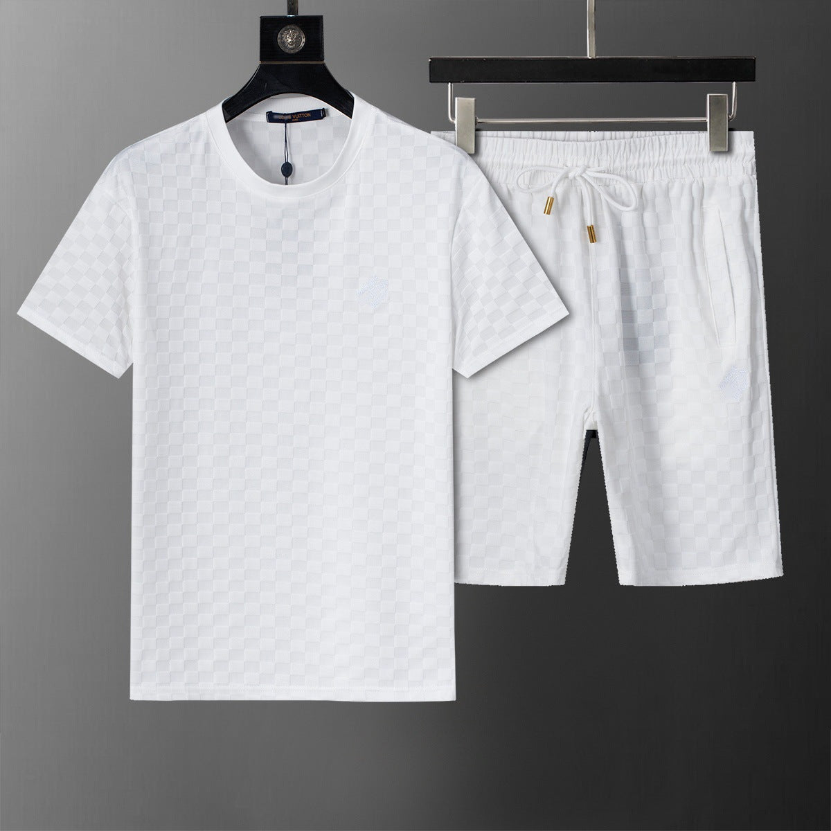 ()25 nuevos pantalones cortos B familia G Jacquard Moda casual Traje de comercio exterior para hombres y mujeres Trajes de primavera para hombre