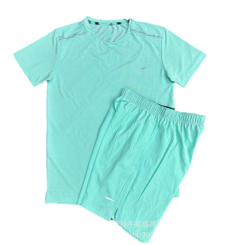 Pantalones cortos deportivos transpirables para hombre, deportes tejidos y transpirables, entrenamiento de atletismo para estudiantes, entrenamiento de atletismo, carrera, fitness, traje de secado rápido para hombres