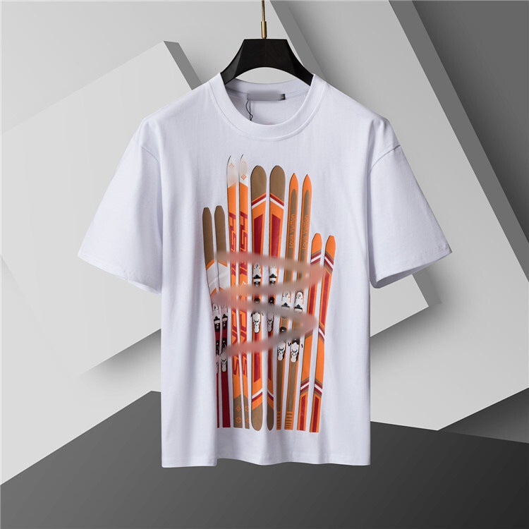 Versión correcta de 2026 de la nueva camiseta ligera de lujo de verano, camiseta de manga corta de cuello redondo y versátil para hombres y mujeres, países extranjeros de Europa y Estados Unidos