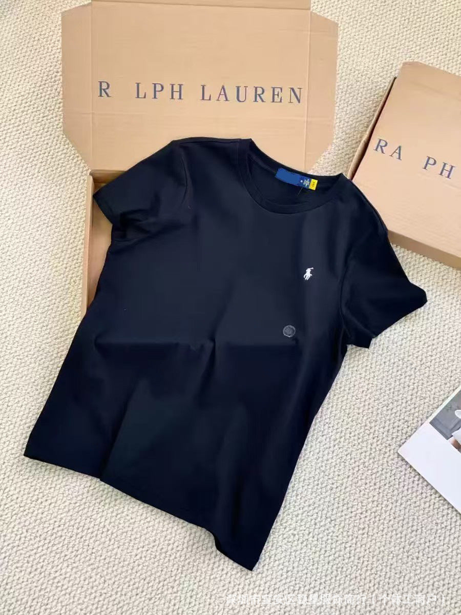 Comercio exterior camiseta Paul bordada Ruff pony marca unisex de verano de algodón cuello redondo casual versátil RL de manga media