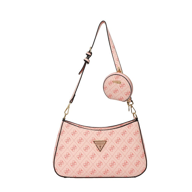 Comercio exterior al por mayor, bolso retro GS Guesser europeo y americano, bolso de hombro de moda de suegra con estampado transfronterizo