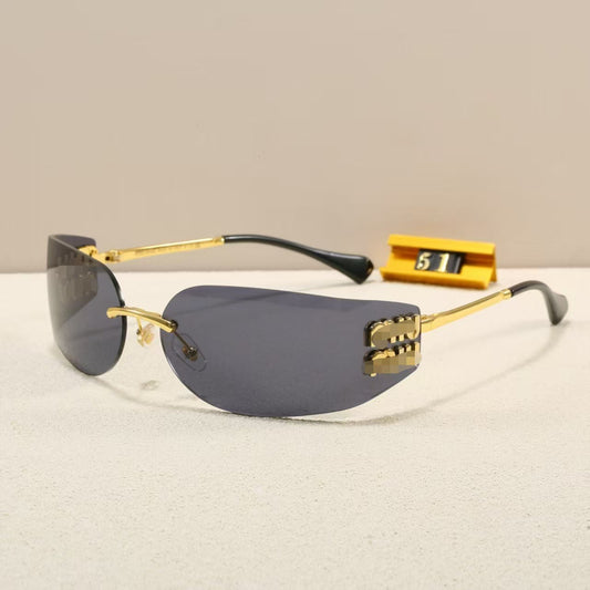 Gafas de sol segmentadas sin montura M Family 2025, gafas de sol 51S de Jang Wonyoung, gafas de montura estrecha para mujer