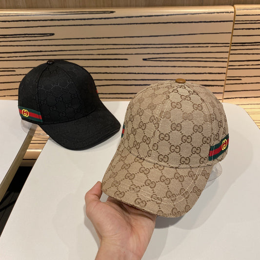 GG Monogram Baseball Cap with Red and Green Web | Unisex Summer