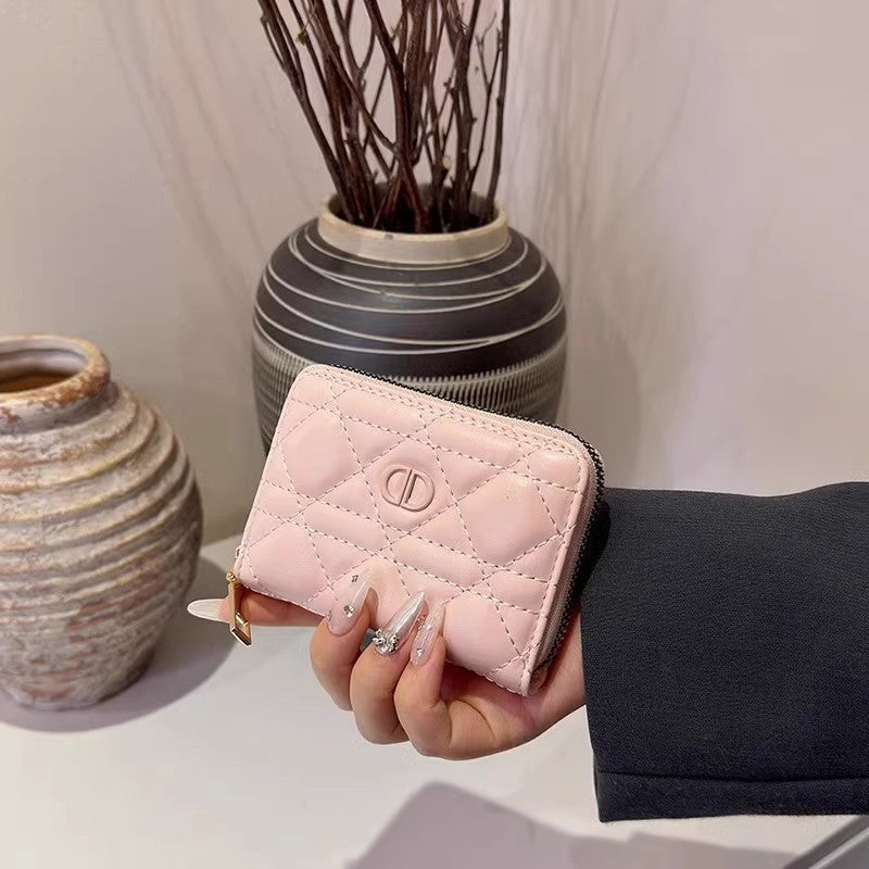 Portatarjetas Mujer Antidemagnetizador Diamante | Cremallera Elegante