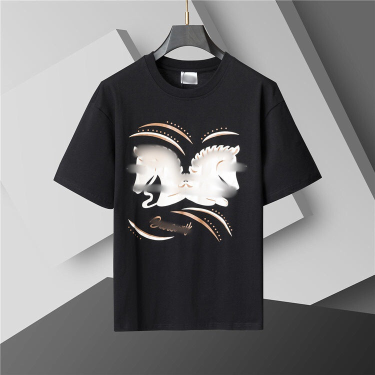 Versión correcta de 2026 de la nueva camiseta ligera de lujo de verano, camiseta de manga corta de cuello redondo y versátil para hombres y mujeres, países extranjeros de Europa y Estados Unidos