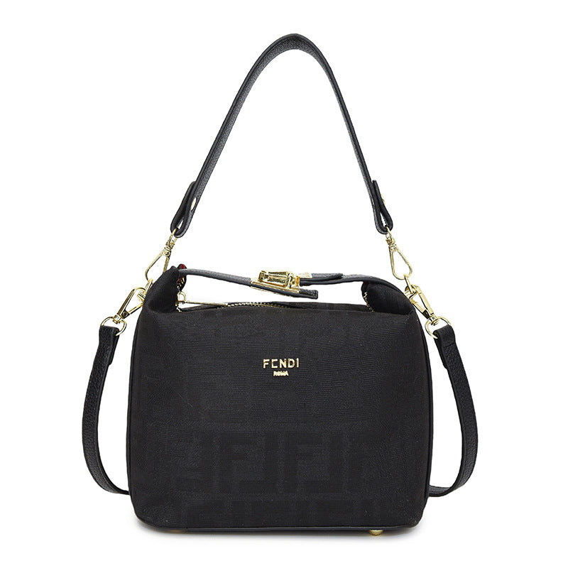 Nuevo bolso de lonchera usado 2025, monograma de moda portátil, bolsa de almohada, bolso bandolera de estilo coreano estampado de un solo hombro