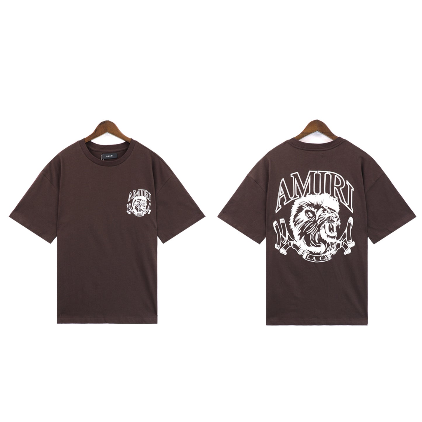 2024 Verano 2024 AM1R1 ICON Letter Totem Letter Totem Pattern Coconut Tree T-shirt Unisex