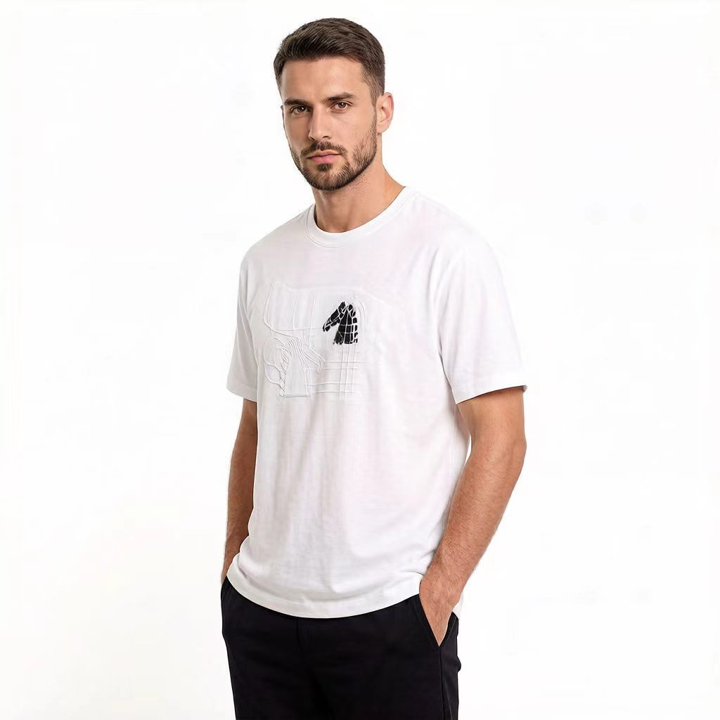 Camiseta H Hombre | Bordado Y Cuello Redondo