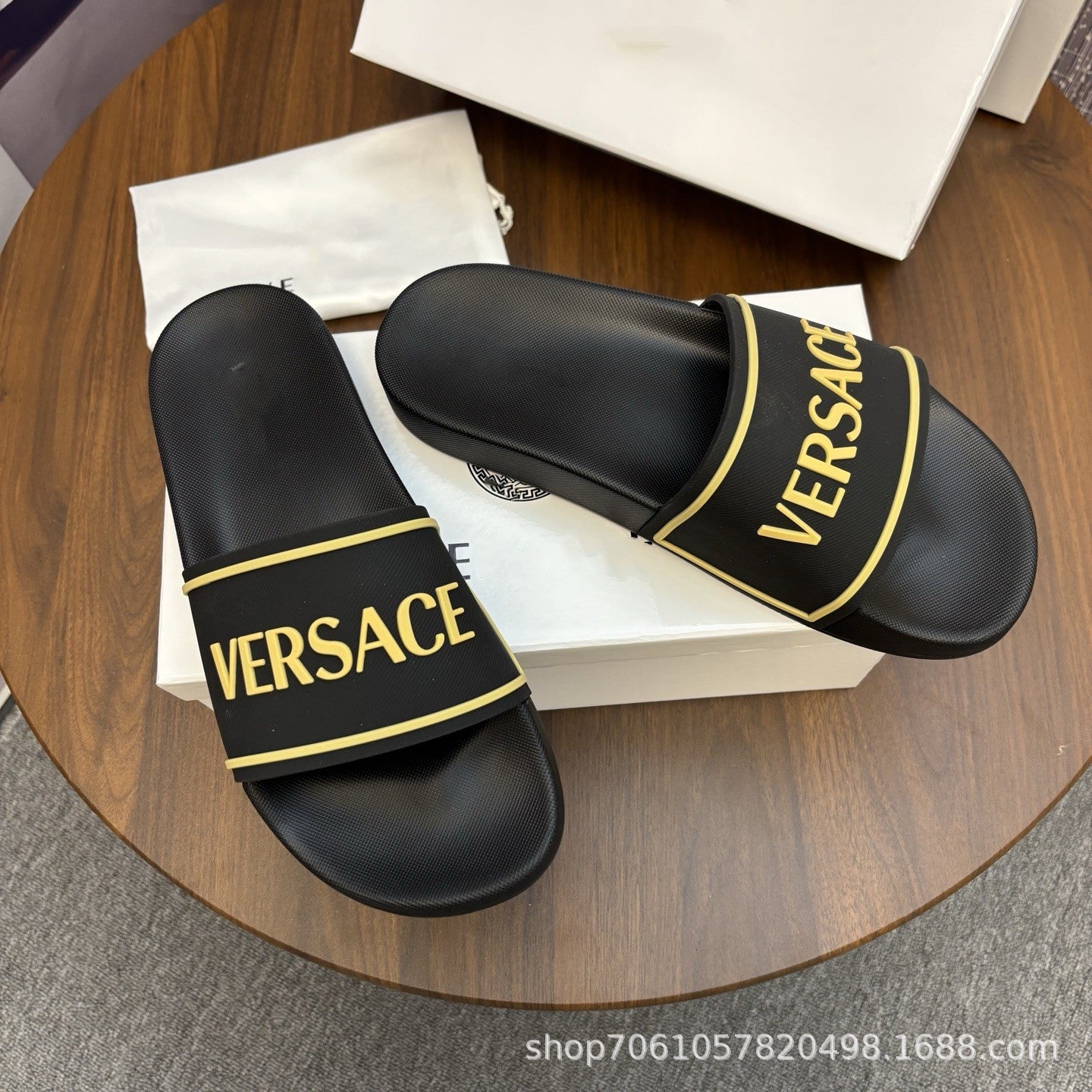 Sandalias Versace Playa Hombre Metálicas