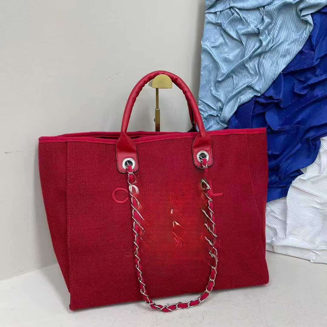 Women's Embroidered Linen Beach Bag | Elegant Large Capacity Summer Shoulder Tote | No Box
