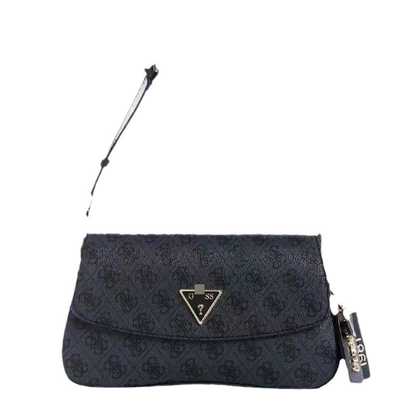 Moda europea y americana, nueva moda de colores sólidos con estampado curva retro, bolso de axila con colgantes de flores antiguas, bolso de mujer