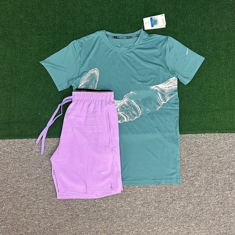 Conjunto Deportivo Manga Corta y Shorts Verano | Seda de Hielo Transpirable