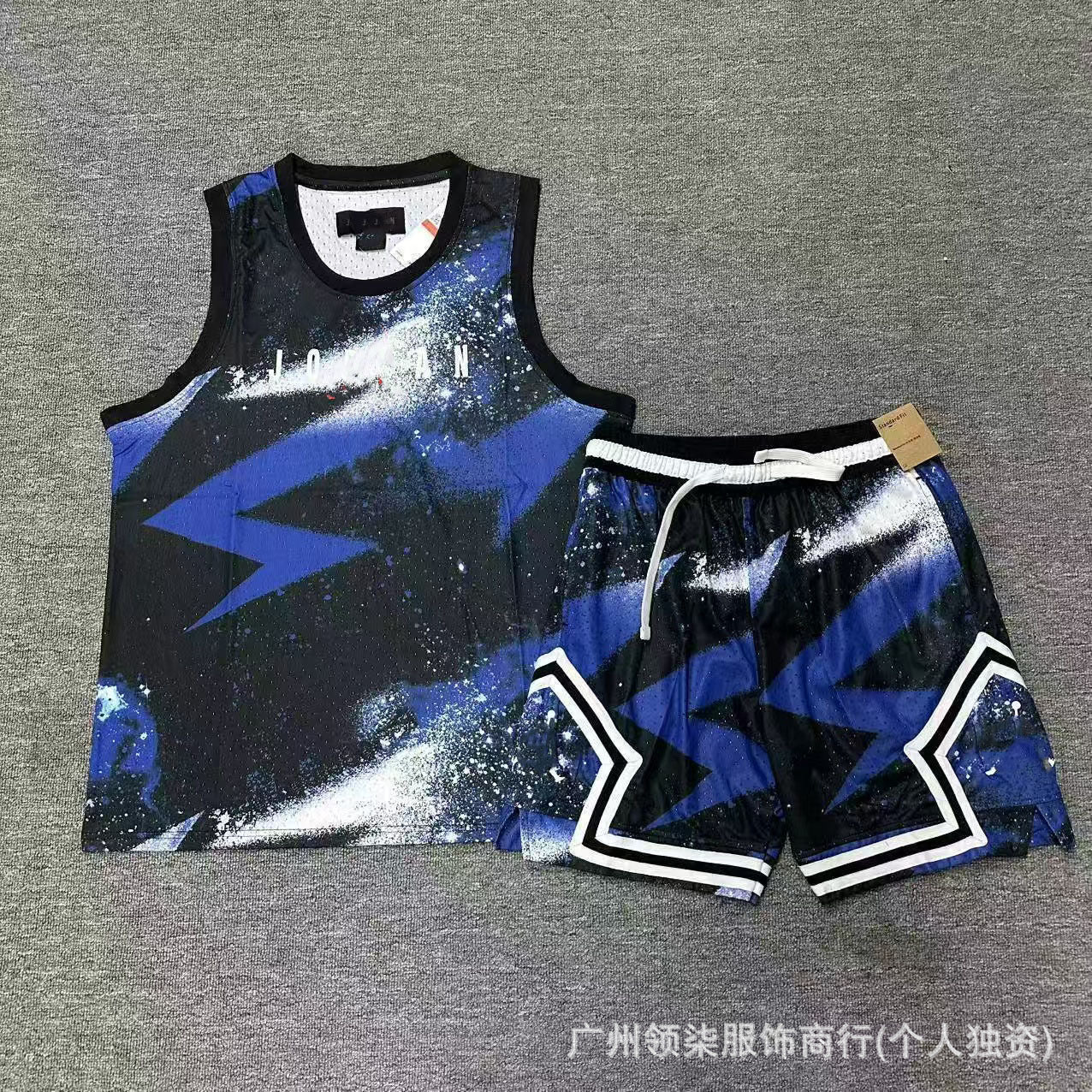 Nuevo chaleco deportivo de baloncesto Flying Man con pantalones cortos, chaleco deportivo casual de correr de secado rápido, transpirable y holgado