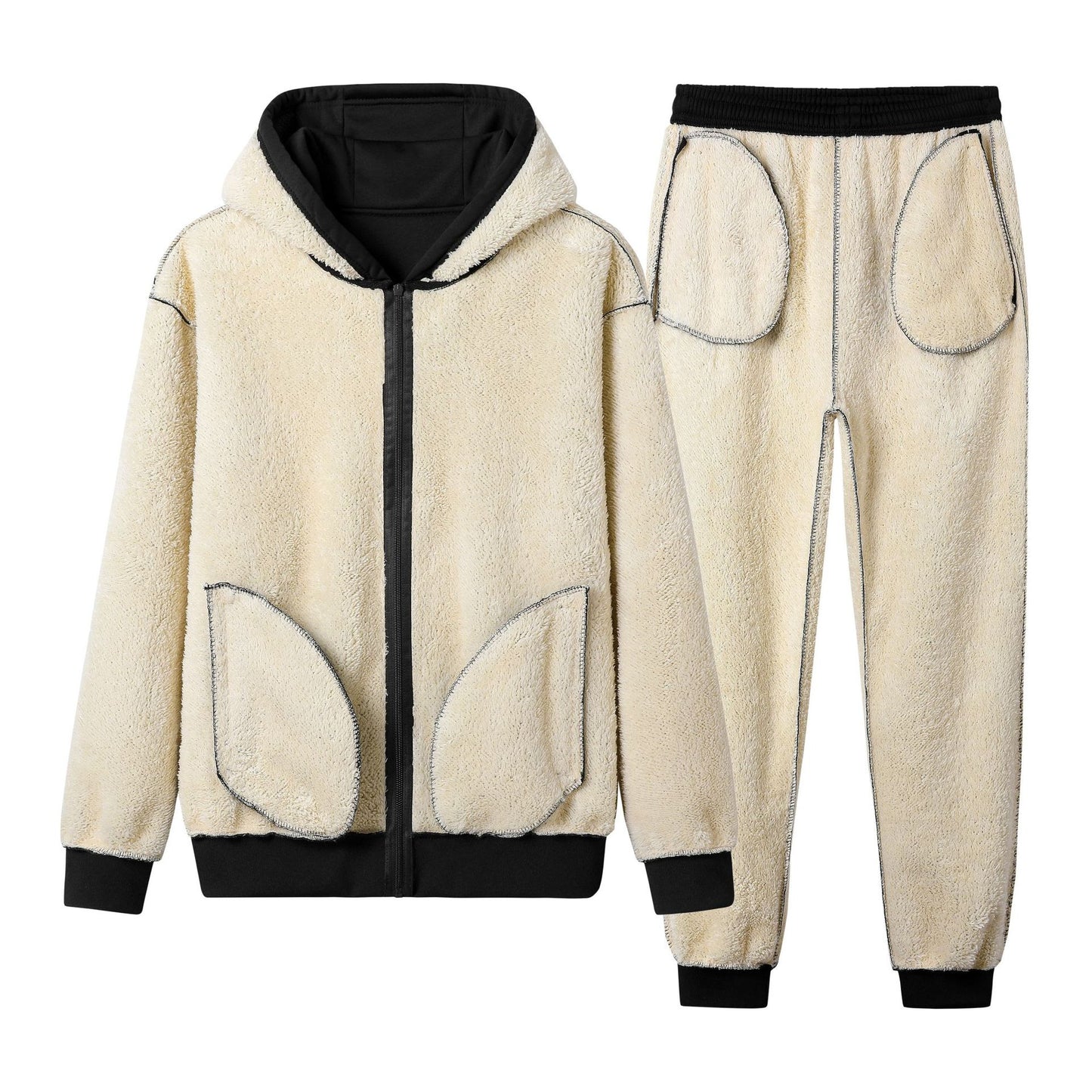 Conjunto de sudadera de sudadera de beisbol de hombre con capucha europea y estadounidense con capucha de ebay y camiseta de cordero de plumas AliExpress JOOM Factory