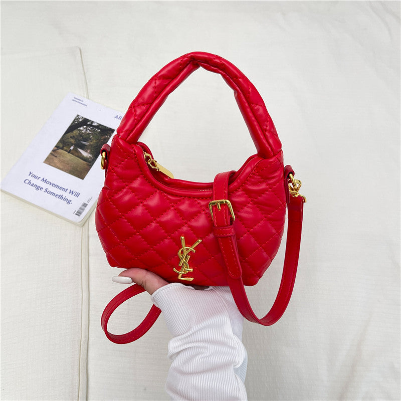Bolso cruzado de un solo hombro bordado con diseño de bolso transfronterizo para mujer, diseño de bolso de mano de nicho, con patrón de diamantes bordado y vendido