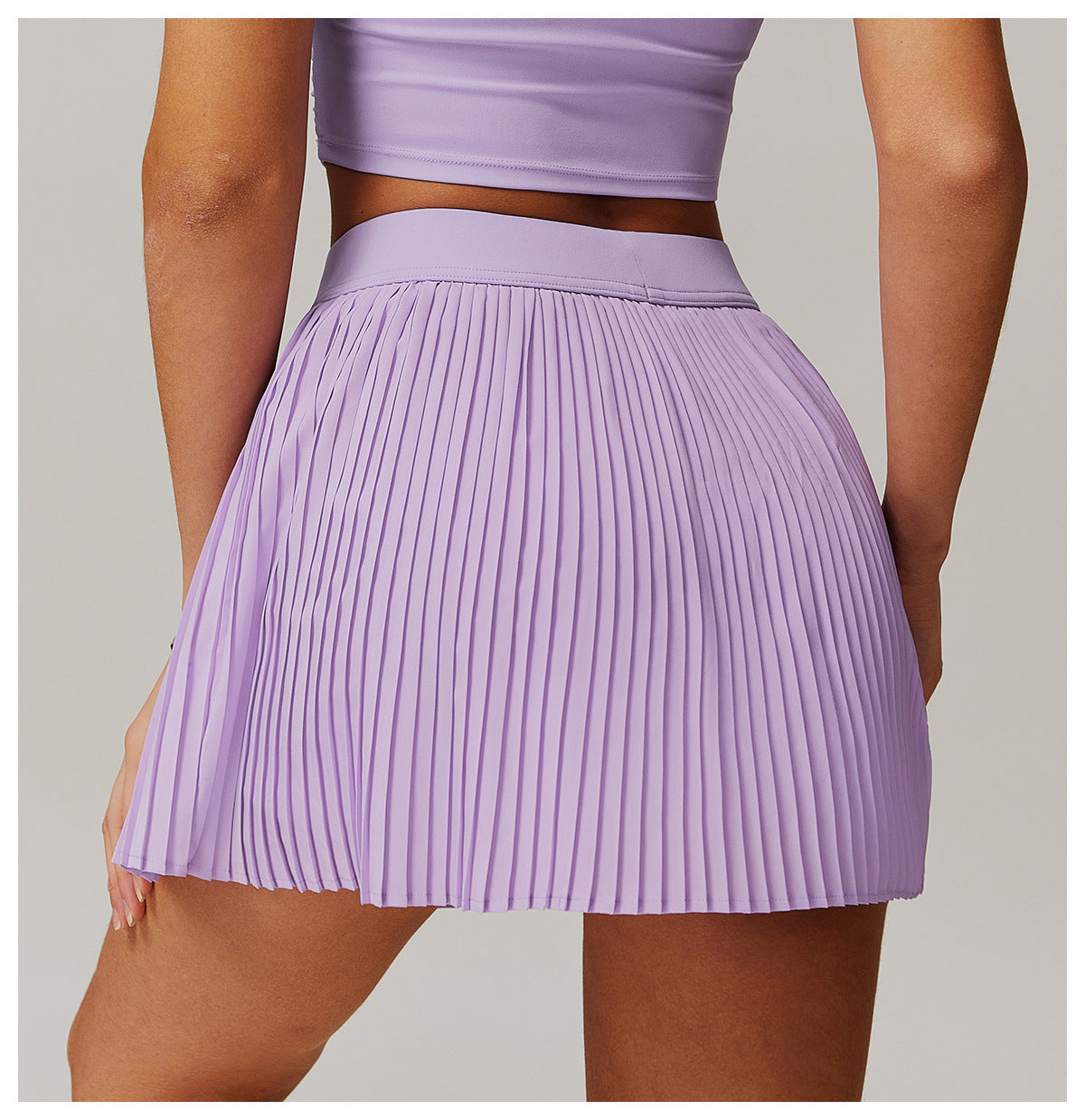 Conjunto de falda de tenis de ALOSCO, set de yoga para exteriores, camiseta de sujetadores de dos piezas, falda deportiva antideslizante de secado rápido