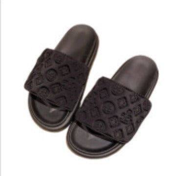 Zapatillas de suela gruesa para mujer para abrigo, zapatillas refrescantes de playa con plataforma de Velcro 2025, chanclas de moda veraniega y de moda