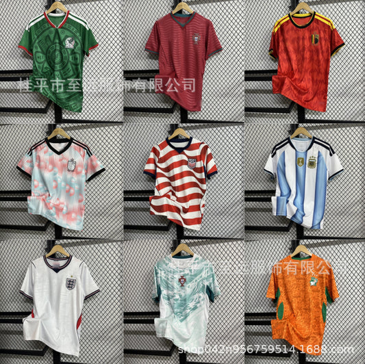 Camisetas de manga corta de la Copa del Mundo 2026 transfronteriza USA-Canadá-México, Bélgica, EE.UU., Portugal, Inglaterra