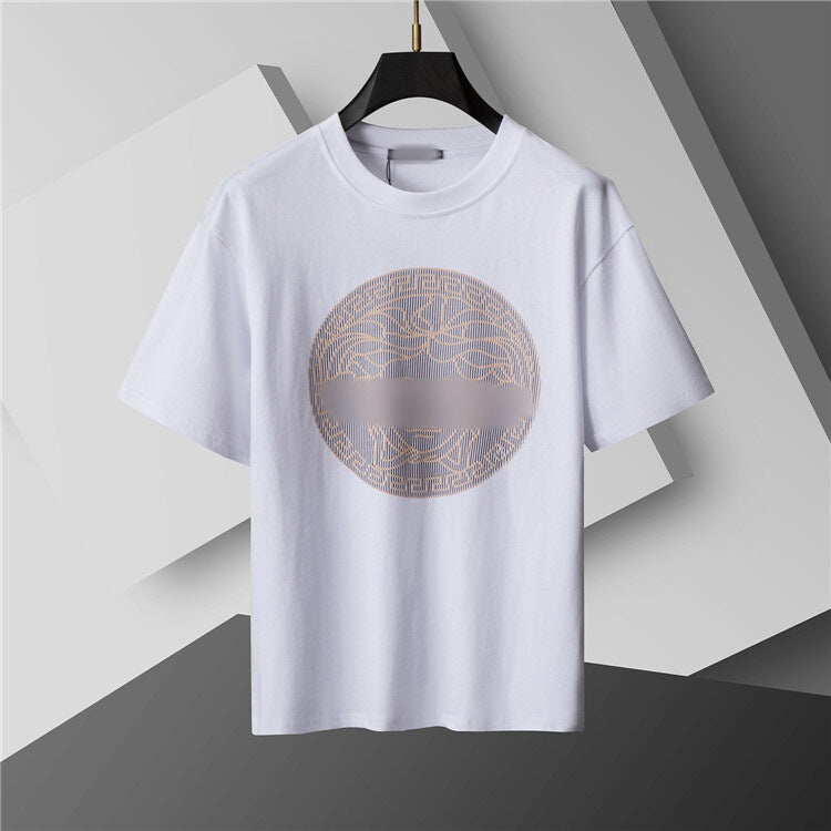 Versión correcta de 2026 de la nueva camiseta ligera de lujo de verano, camiseta de manga corta de cuello redondo y versátil para hombres y mujeres, países extranjeros de Europa y Estados Unidos