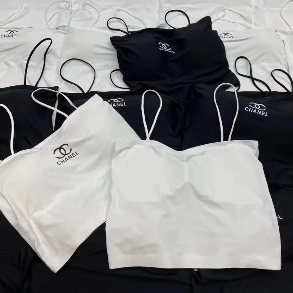 Nueva influencer Douyin camisola sin tirantes de seda YOYO Ice con capa base, capa interior, abrigo con protector y espalda deportiva