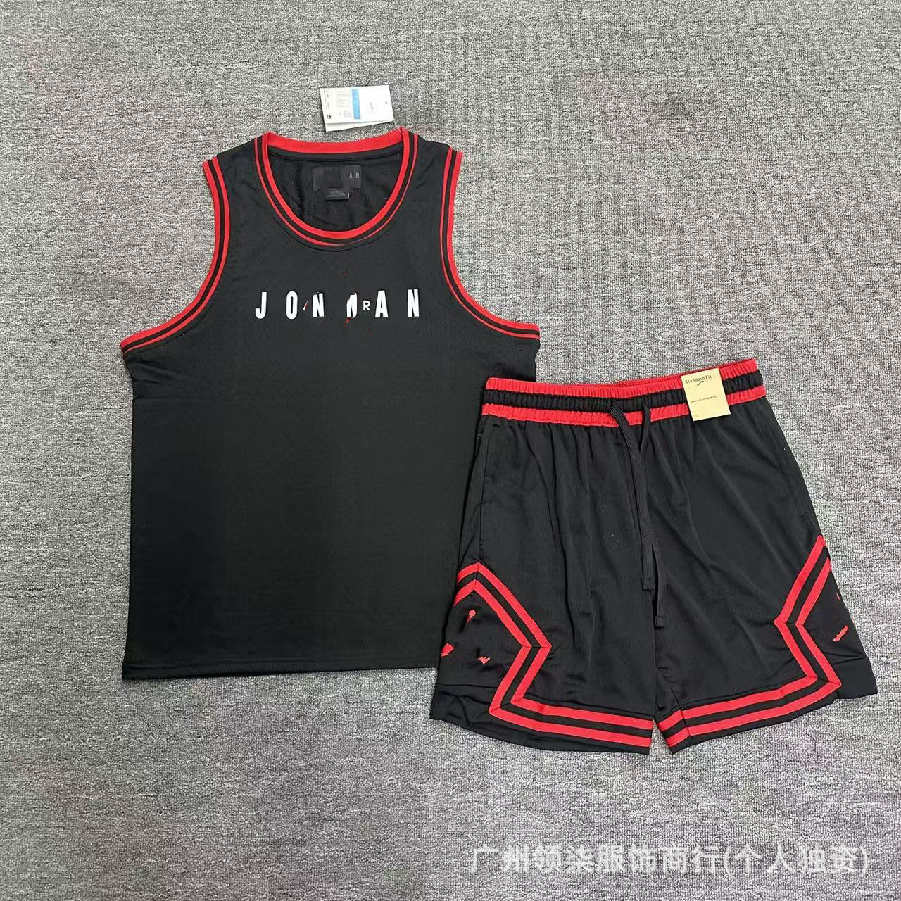 Nuevo chaleco deportivo de baloncesto Flying Man con pantalones cortos, chaleco deportivo casual de correr de secado rápido, transpirable y holgado