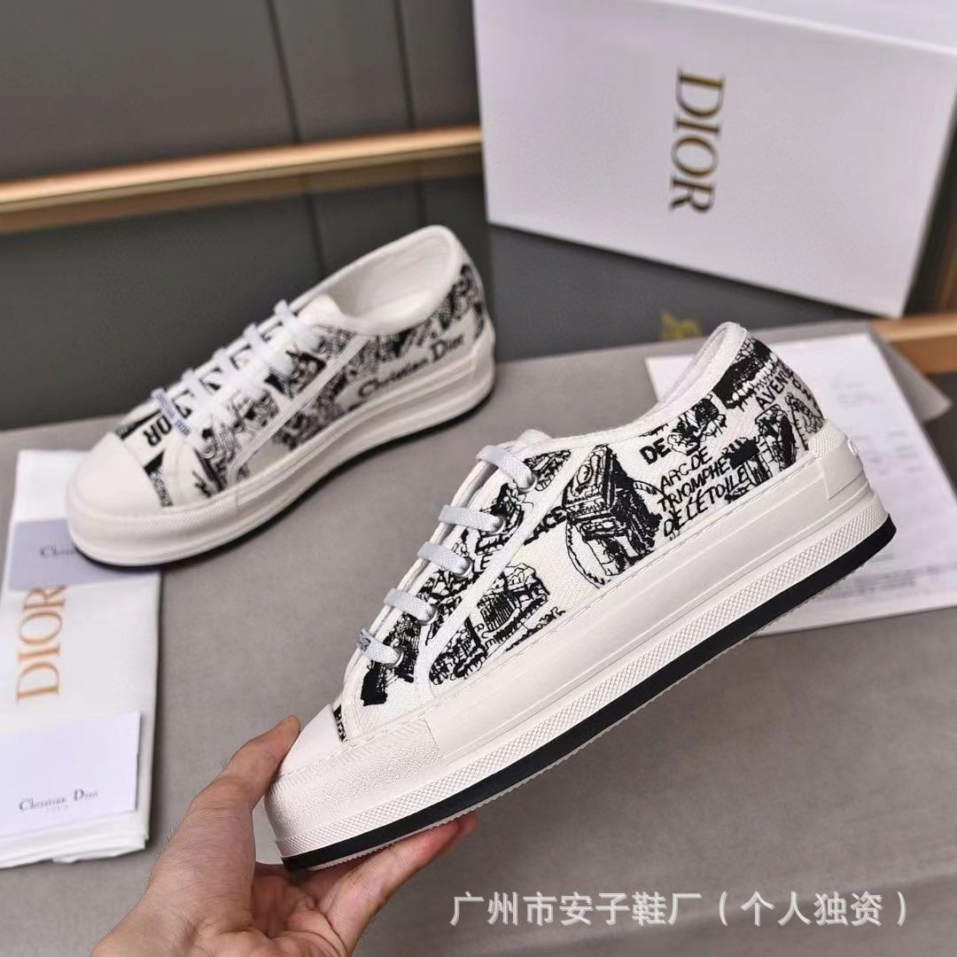 Familia D zapatos planos de mujer de primavera y otoño con letras bordadas, zapatos planos de mujer con cordones resaltados y versátiles, descanso transpirable y conjunto completo de embalaje