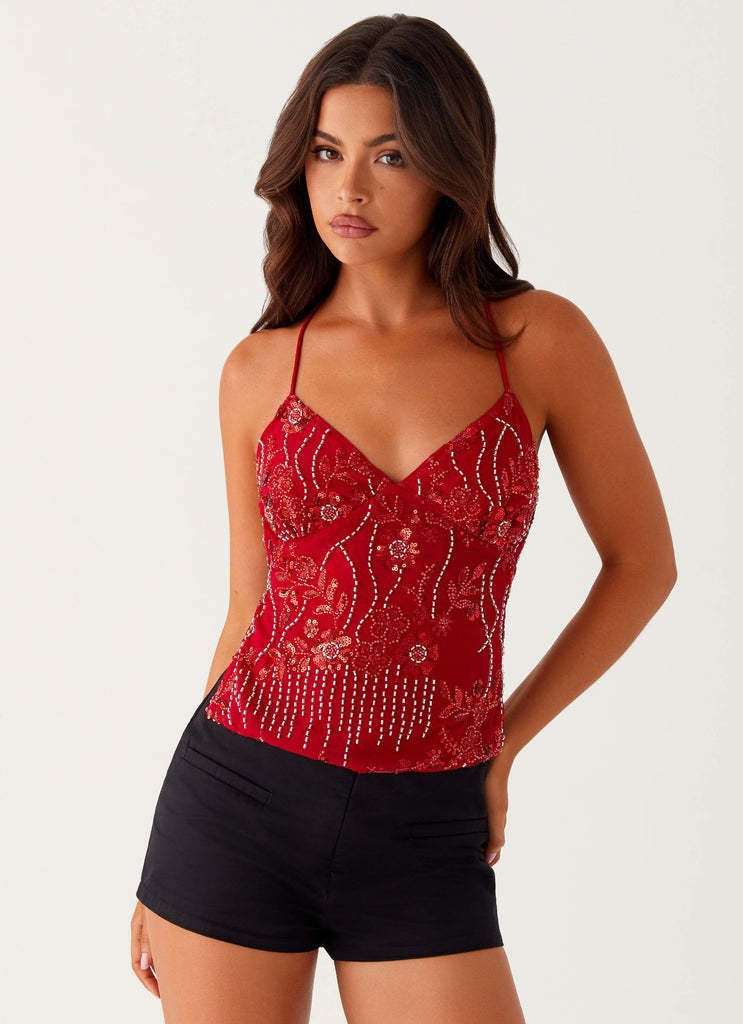 Nueva camiseta europea y americana de verano transfronteriza de Amazon 2025 Bordado brillante Chaleco fino Camisola sexy de Spice Girl