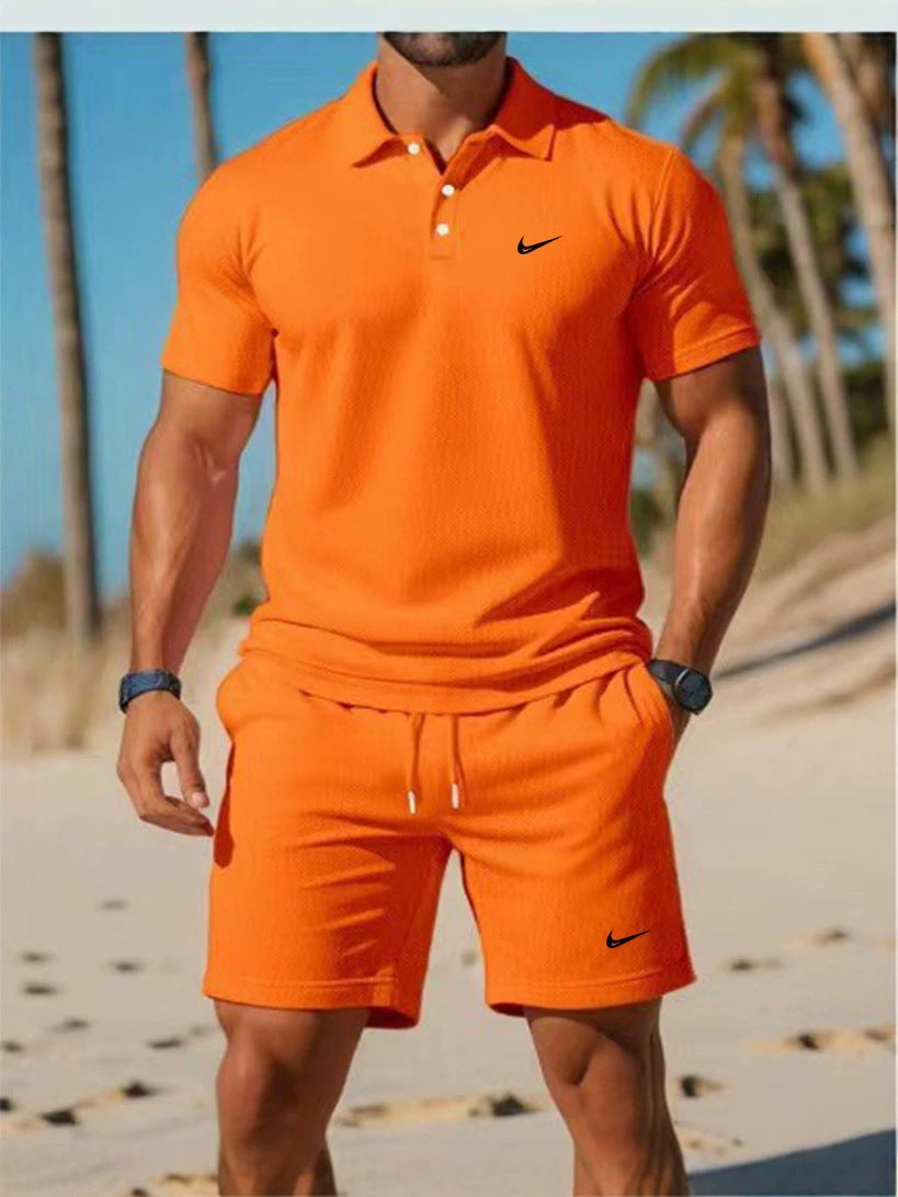 Conjunto de polo deportivo casual para verano transfronterizo 2026, sencillo, a la moda, de secado rápido, transpirable