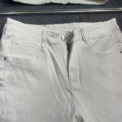Jeans sbiancati ricamati uomo gamba dritta | Stemma francese | LuxuryMarkt