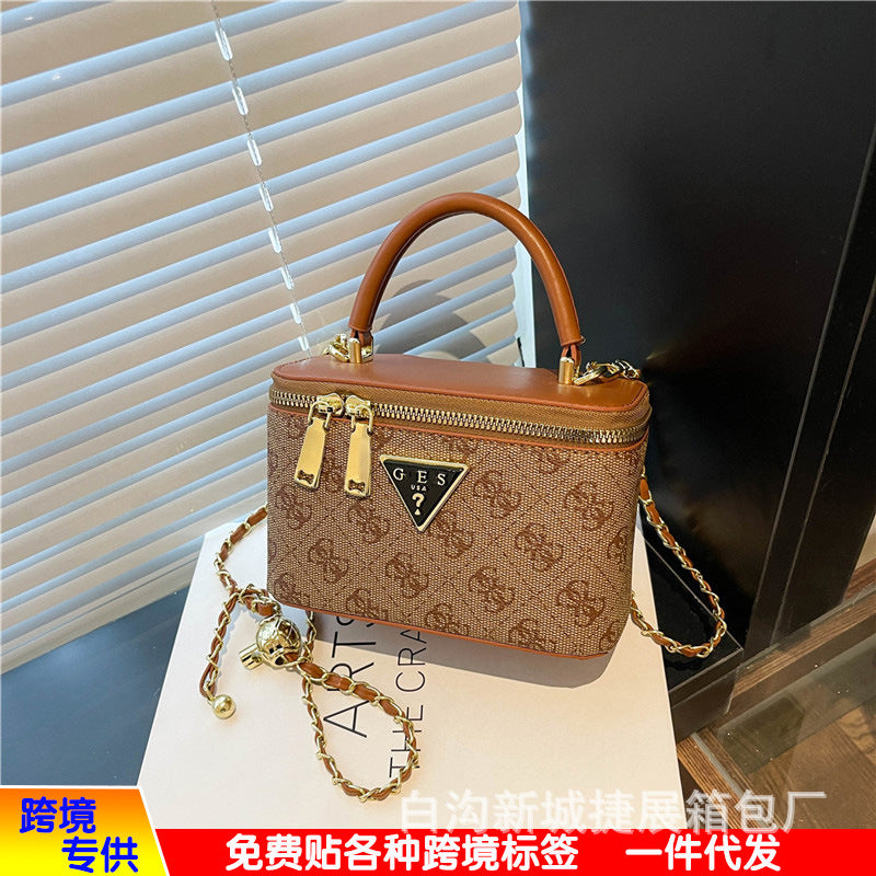 Bolsas de mujer con caja presbyopia popular europea y estadounidense 2025, nueva moda transfronteriza y cadena versátil de bolsos bandolera portátiles