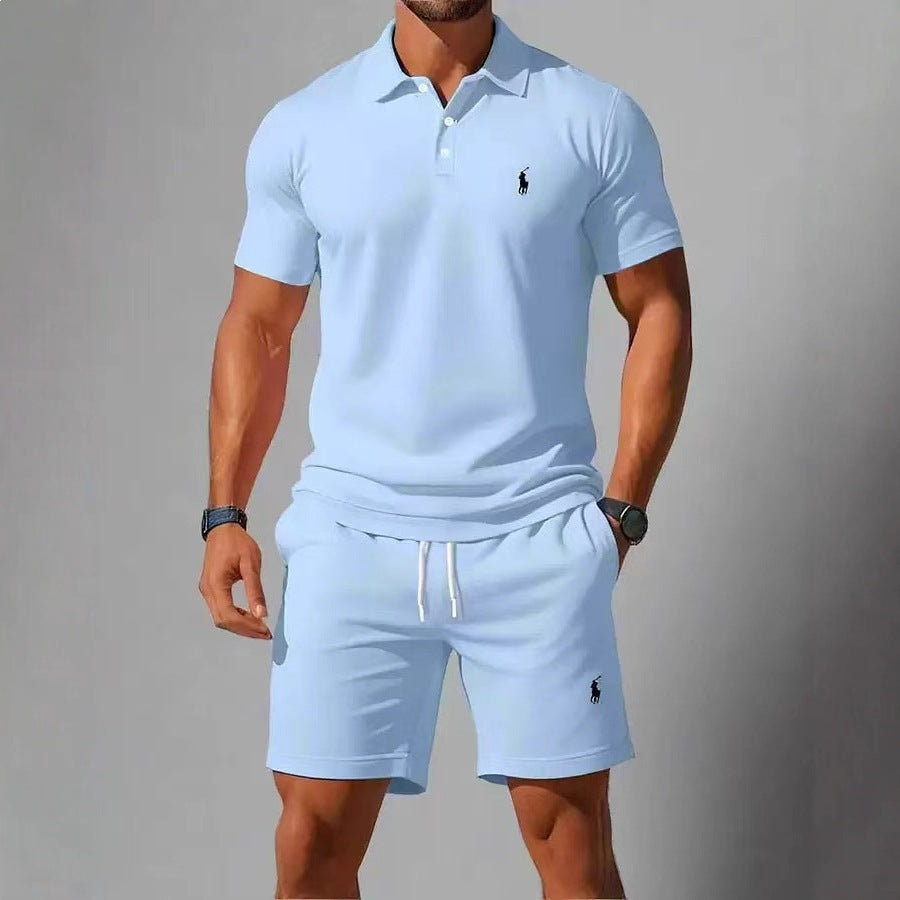 Conjunto Polo Shorts Hombre Bordado Verano Dos Piezas | LuxuryMarkt