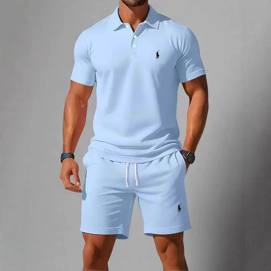 Conjunto Polo Shorts Hombre Bordado Verano Dos Piezas | LuxuryMarkt