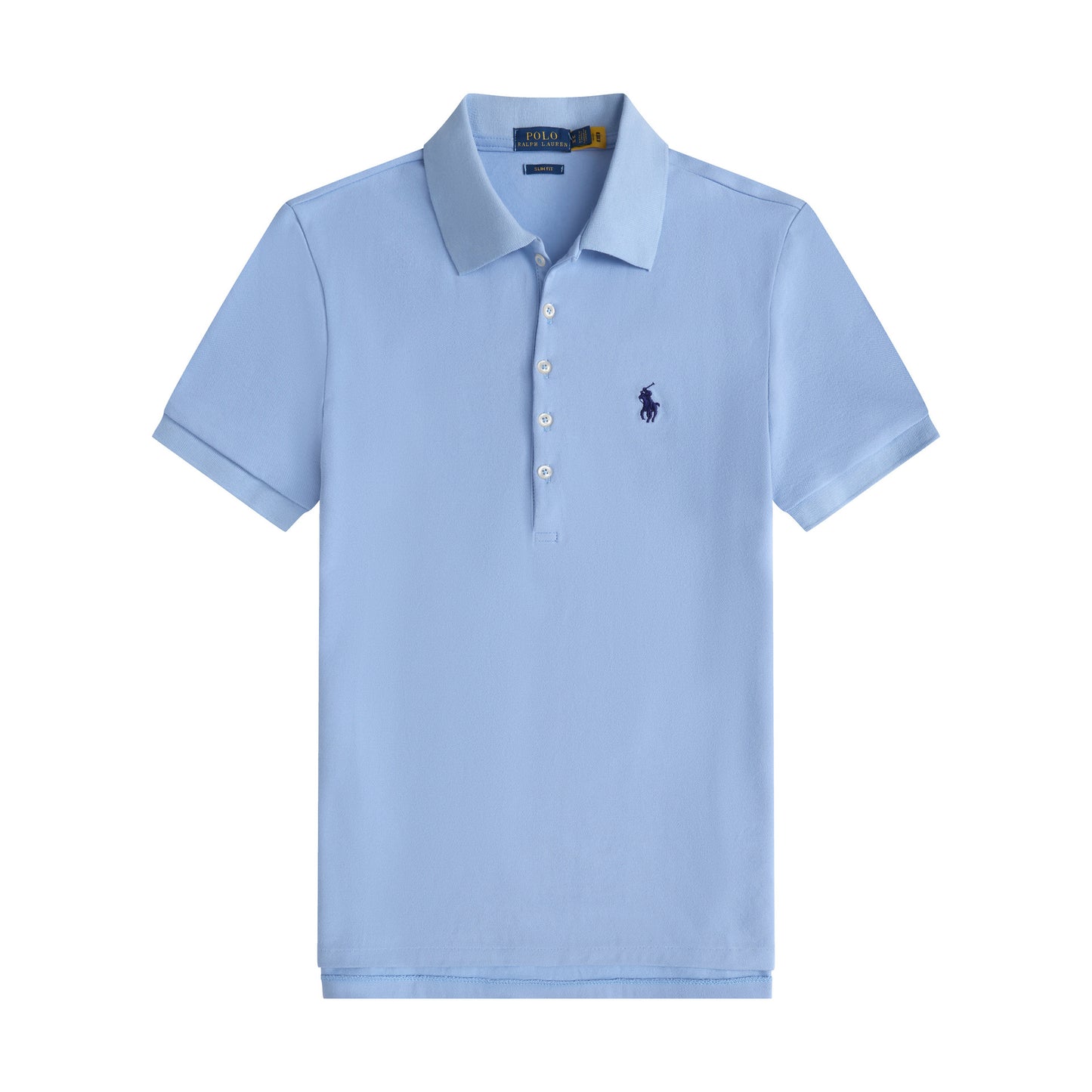 Logo de Summer Little Horse 2026: Polo de manga corta para mujer, camisa Paul de mujer de cinco botones ajustada, camiseta de algodón puro con cuello abatible