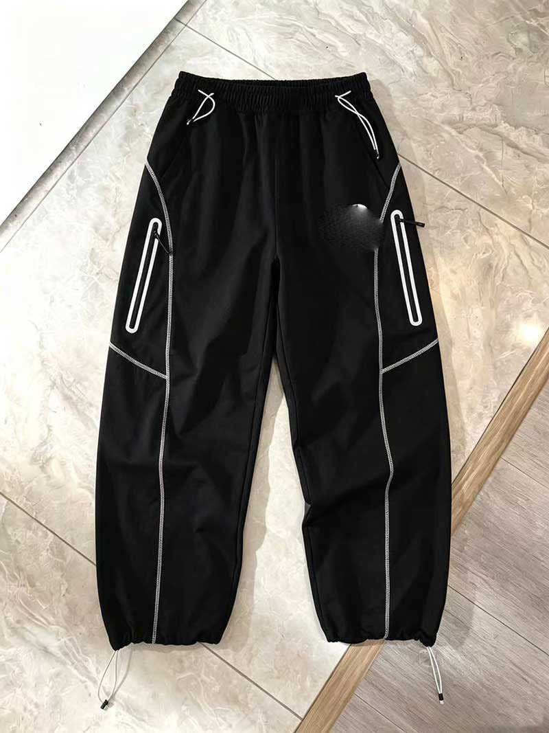 Nouvelle tendance urbaine décontractée 2026 : Pantalons longs taille mi-haute polyvalents et superposés, style unisexe à rayures, couleur unie, respirants, légers et aérés