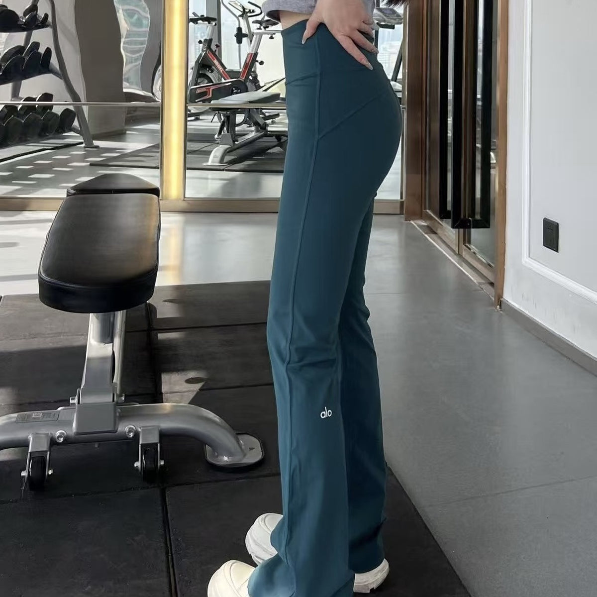 Pantalón Yoga Mujer AL | Microacampanado Y Talle Alto