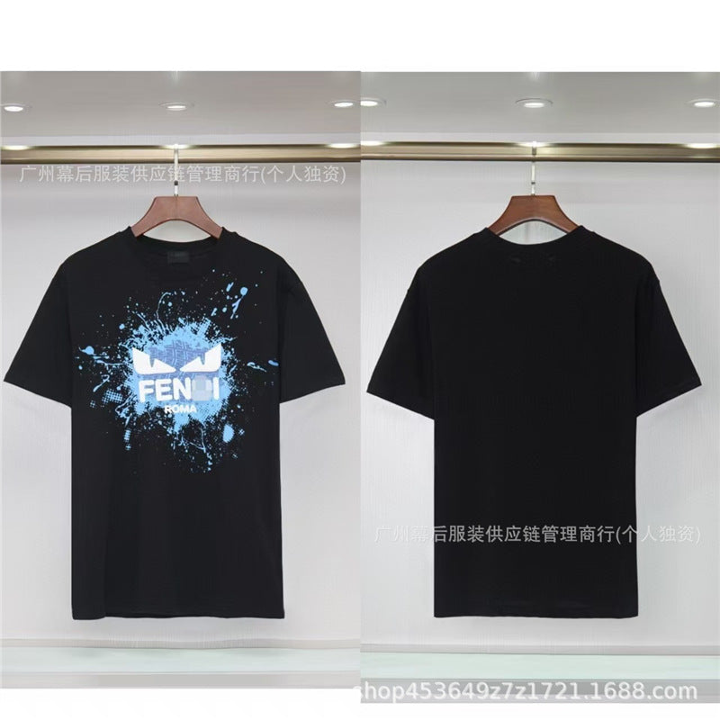 Versión correcta de la tendencia de lujo de París B: 26SS nuevo bordado unisex con cuello redondo, camiseta de algodón de manga corta y manga corta, comercio exterior